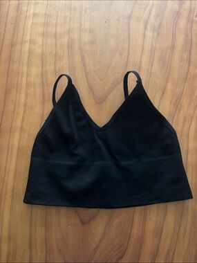 Urban Outfitters Black Ribbed Bandeau Bralette